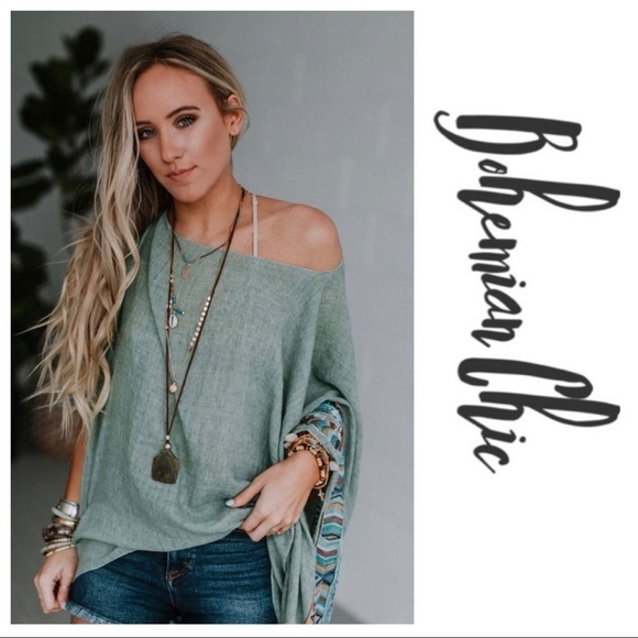 MADISON-Embroidered Pullover Poncho Top - Picture 2 of 5